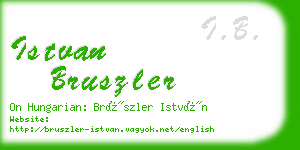 istvan bruszler business card